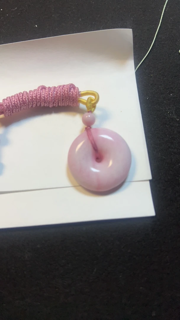 定制款独山玉芙蓉粉平安扣吊坠