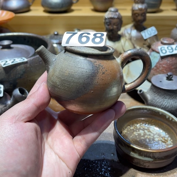 手工制作柴烧茶壶微瑕768