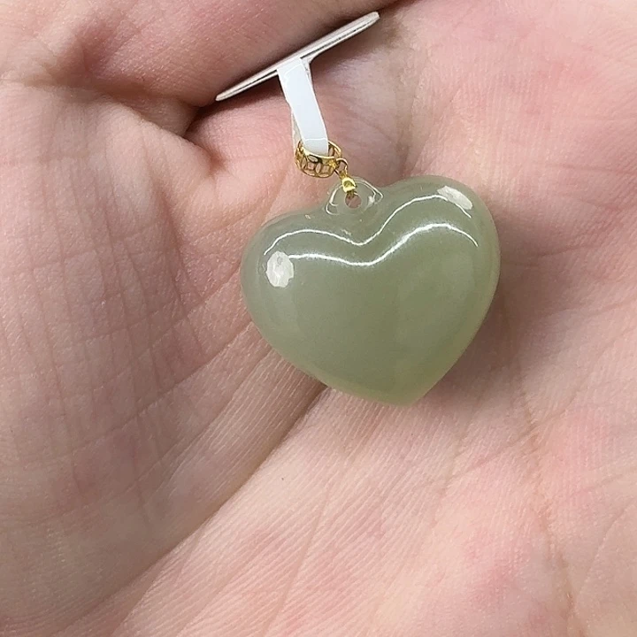 颈饰18K金镶嵌和田玉@*子