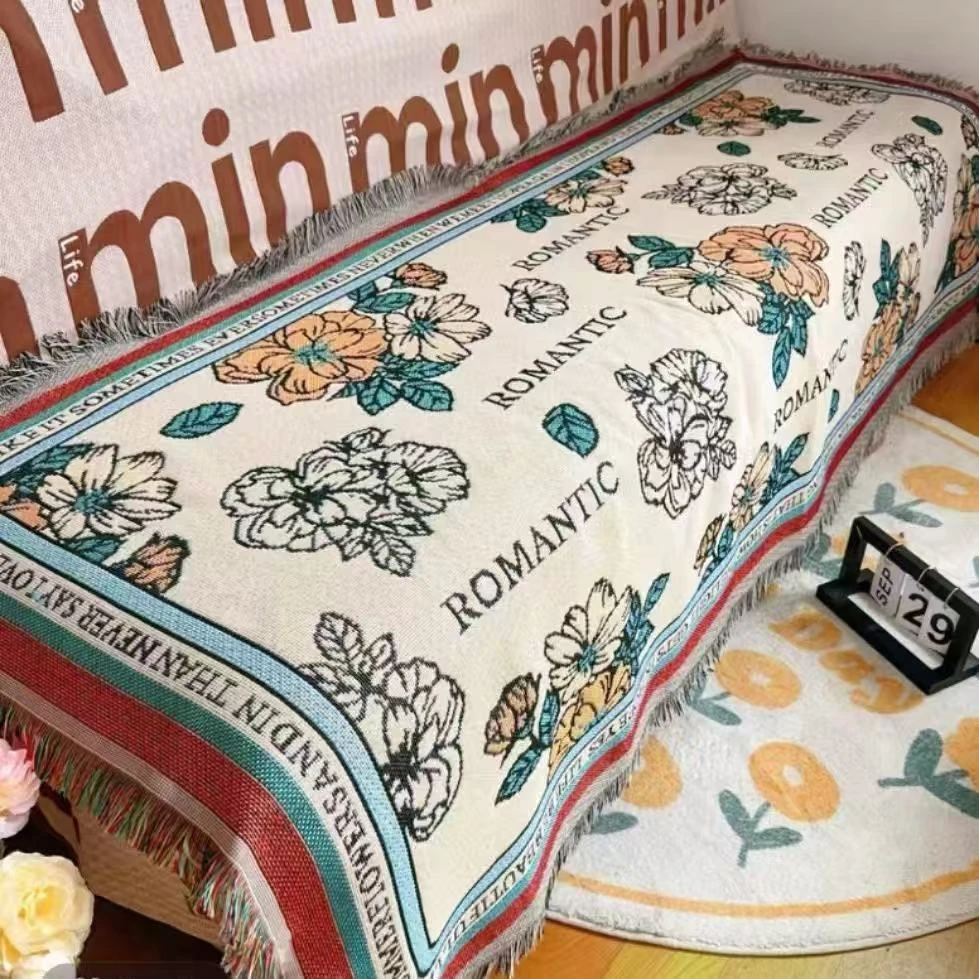 90*240cm日本进口法式罗曼蒂克沙发巾沙发垫防尘罩沙发套巾露营毯