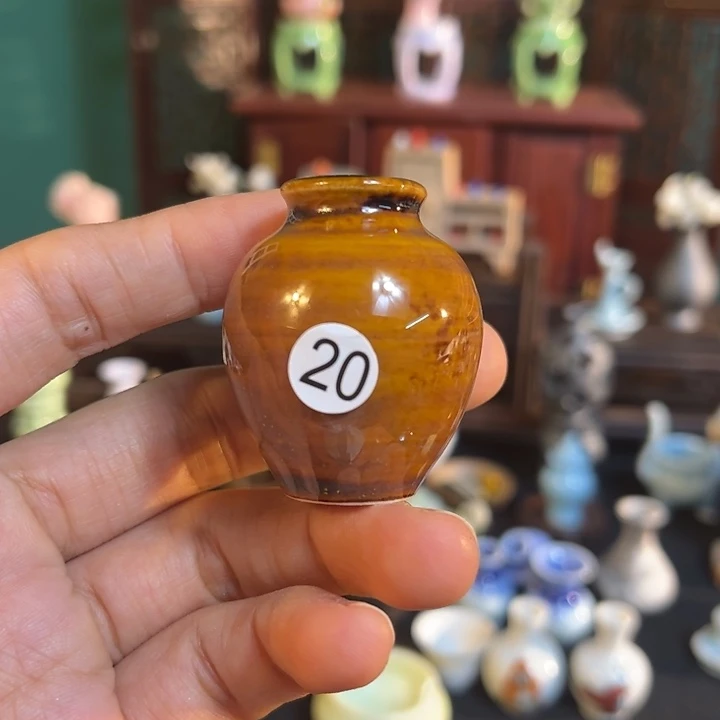摆件微陶老王迷你花瓶