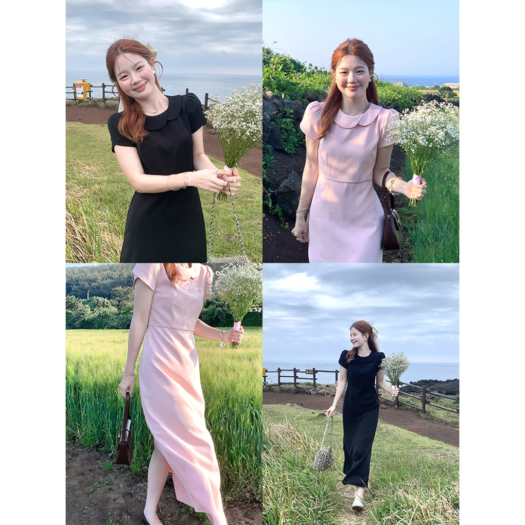 【现货】火火火【西柚暮色】韩系娃娃领气质连衣裙L34401HH52