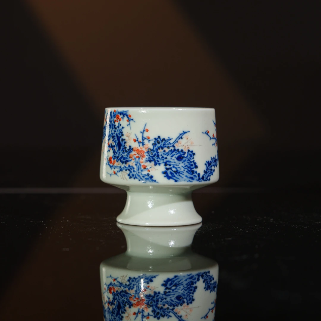 问山 问山梅花小高足杯