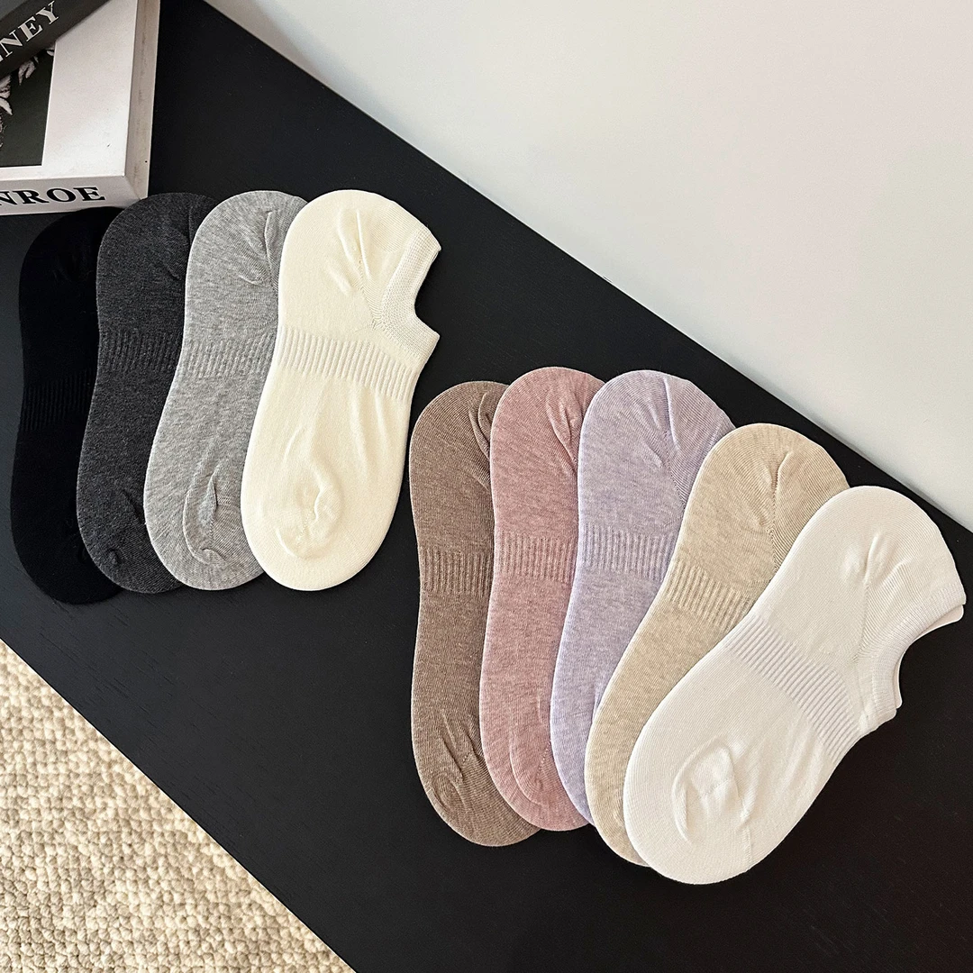 船袜女纯棉不掉脚跟防滑透气防臭女款袜子夏季薄款无骨浅口隐形袜