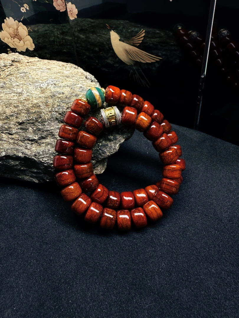 非金属珐琅手链  藏式经典高油双圈手持12m