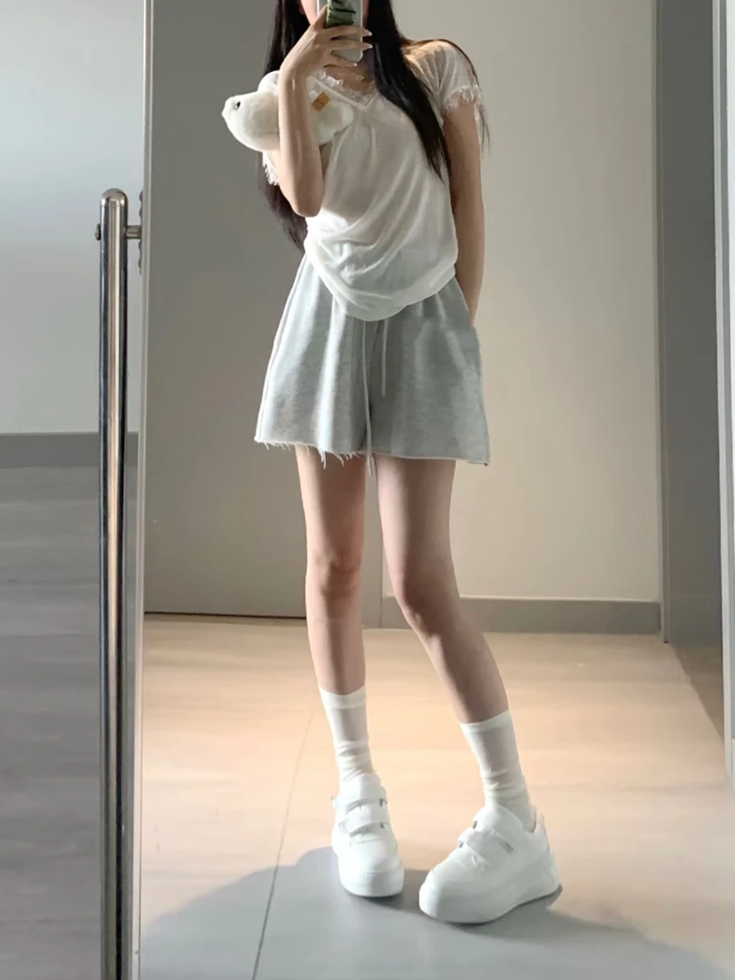 百搭厚底增高显腿细魔术贴小白鞋