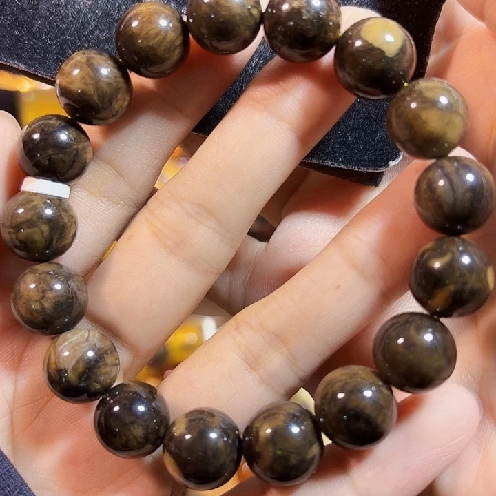 琥珀未镶嵌珠宝奇石根珀手串11