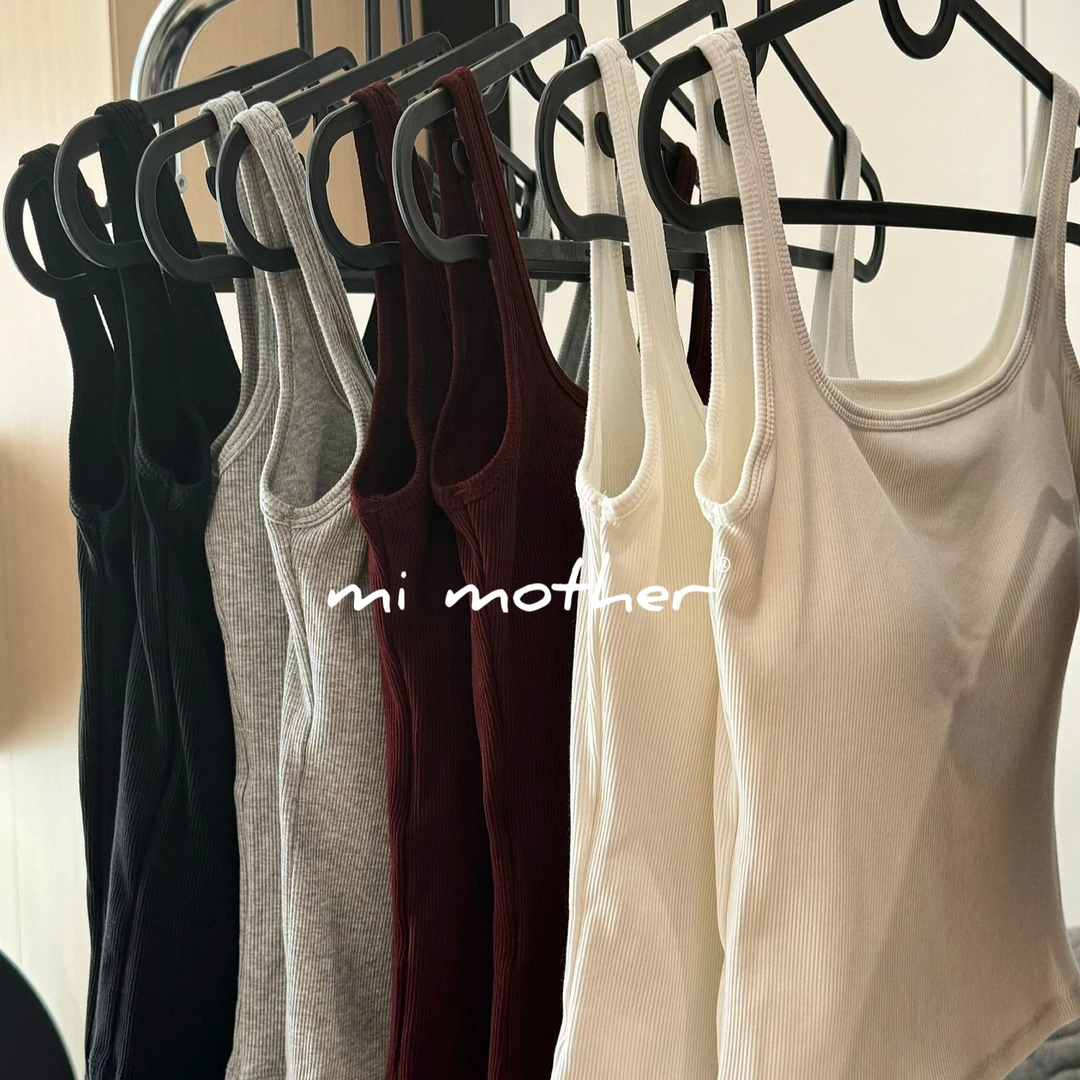 mi mother“背心”加绒 加厚保暖背心超大弹力打底背心舒适柔软