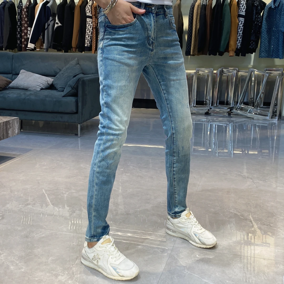 【也许家】新品男士简约修身弹力小脚牛仔裤潮流帅气长裤BB76109