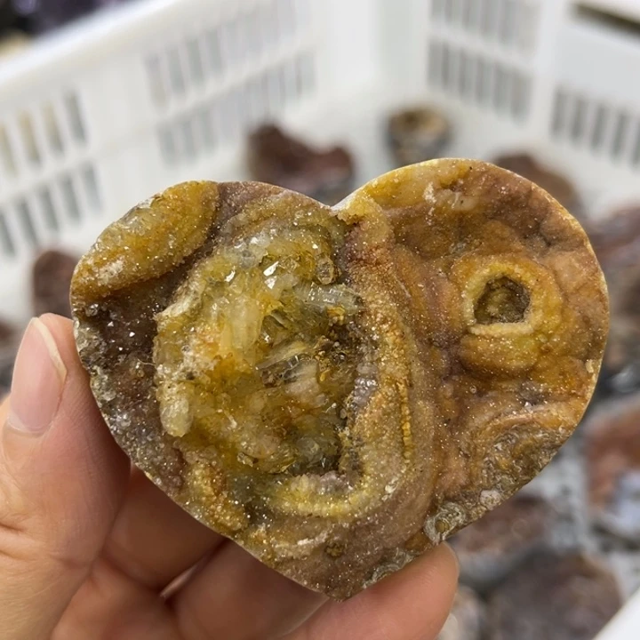 未镶嵌水晶发饰流沙黄爱心