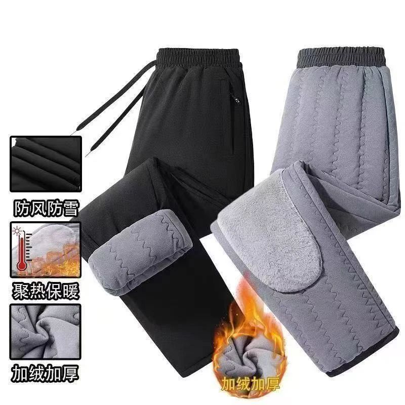 一件过冬抗寒-20°冬季加绒加厚羊绒护膝防风防水休闲蓄热男士棉裤