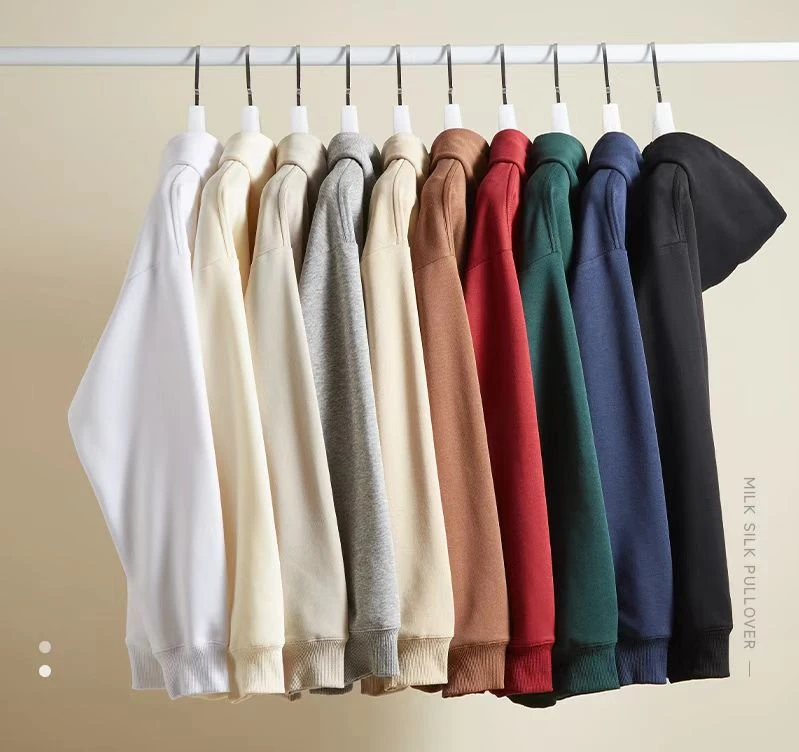 018-2024春秋季时尚百搭潮流300克复合牛奶丝连帽卫衣中性风