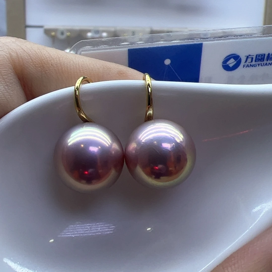 淡水珍珠耳饰18K金镶嵌