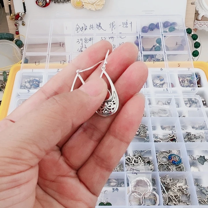 珐琅链子925银耳坠