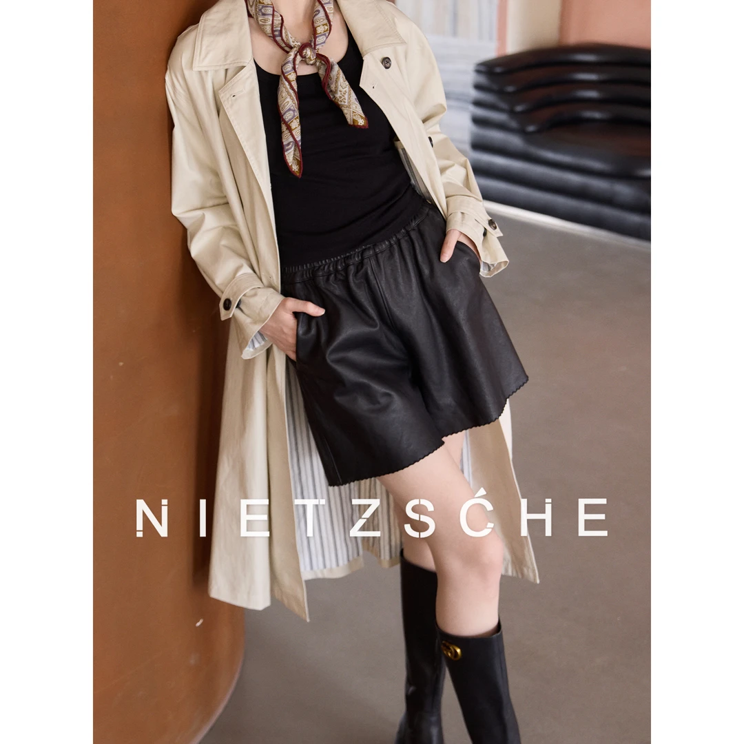 Nietzsche｜植鞣皮短裤｜1oo%进口奢极绵羊皮 经典百搭皮短裤90189