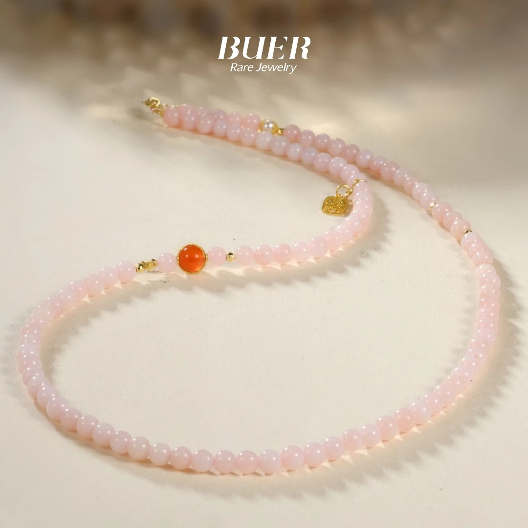 【不二】粉欧泊18K金DIY项链