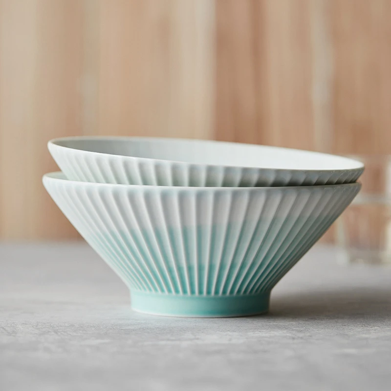 北欧风渐变【8英寸汤碗】面碗 家用2只装陶瓷餐具大号
