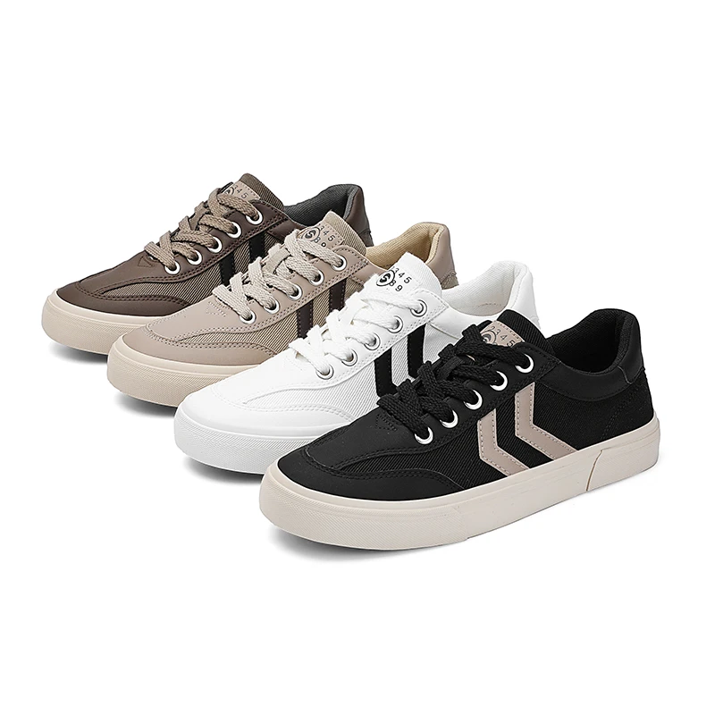 25830秋季透气帆布鞋男士低帮系带百搭小白鞋子休闲舒适板鞋
