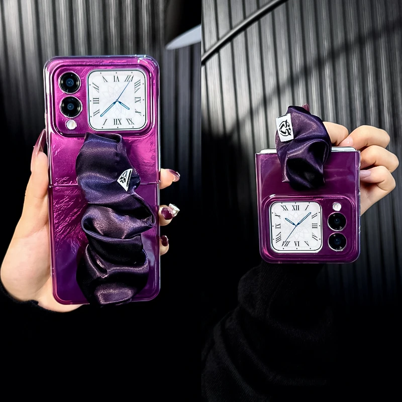 适用华为novaflip手机壳新款novaflip套huawei国风水墨晕染腕带女