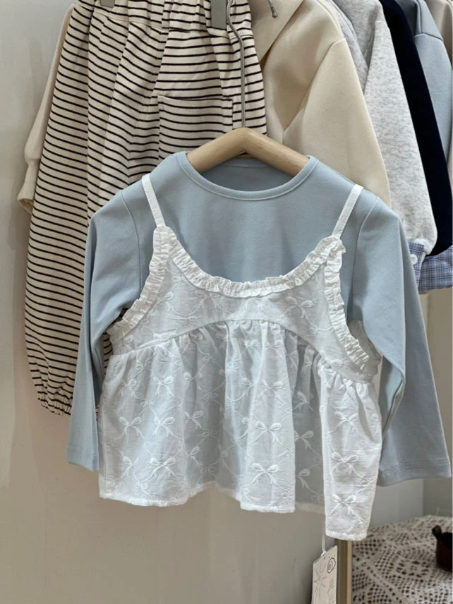 2025儿童新款女童韩版时尚T恤两件套