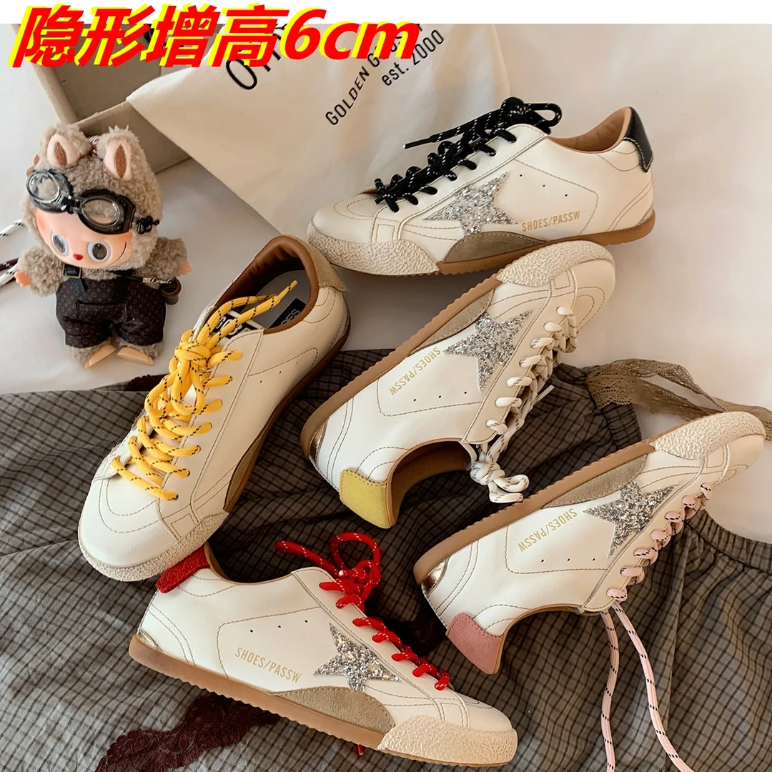 红色增高德训鞋旅游鞋女款鞋子板鞋运动厚底女士休闲经典新版女鞋