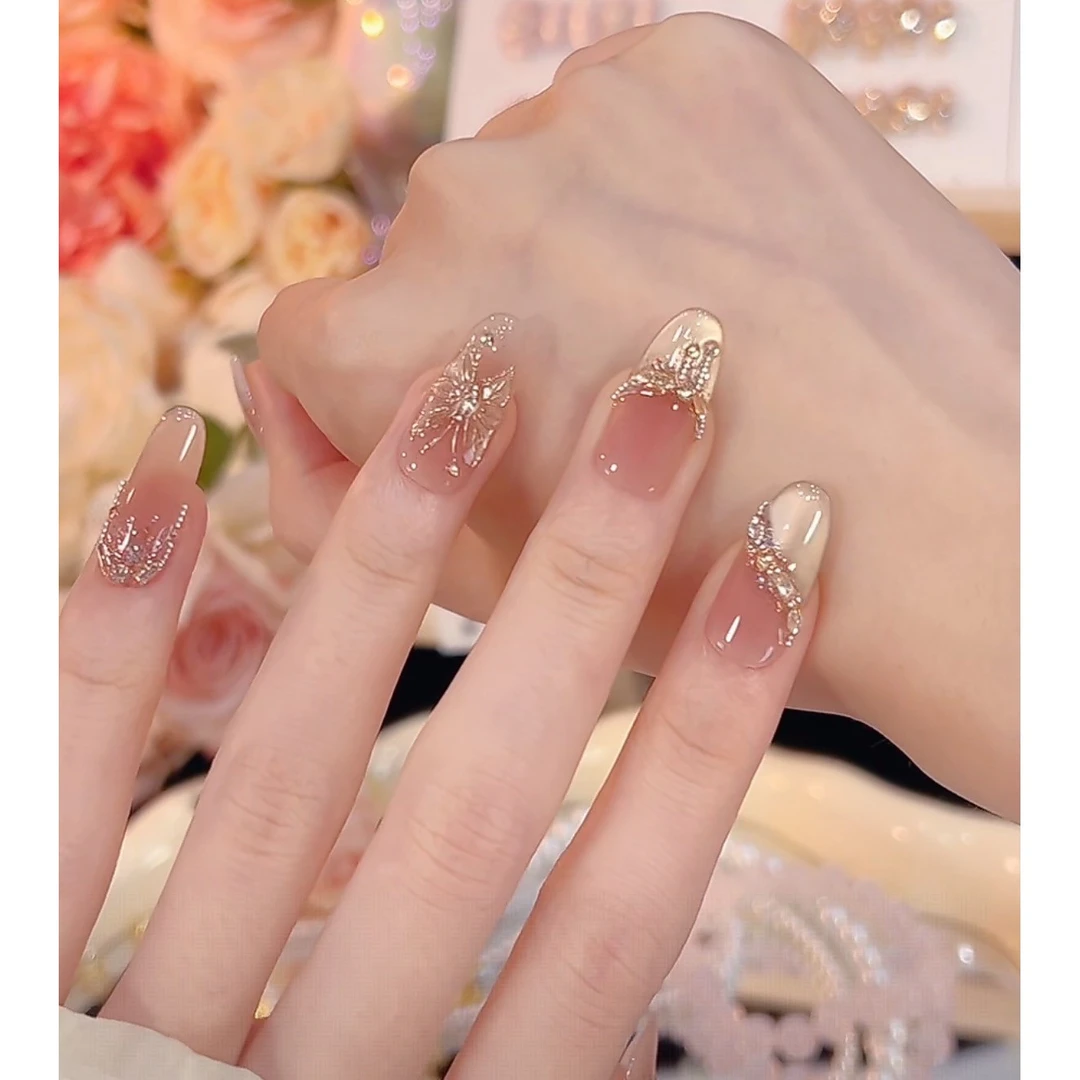 【霸王茶姬】纯手工穿戴甲猫眼美甲贴片可拆卸指甲贴片10片装