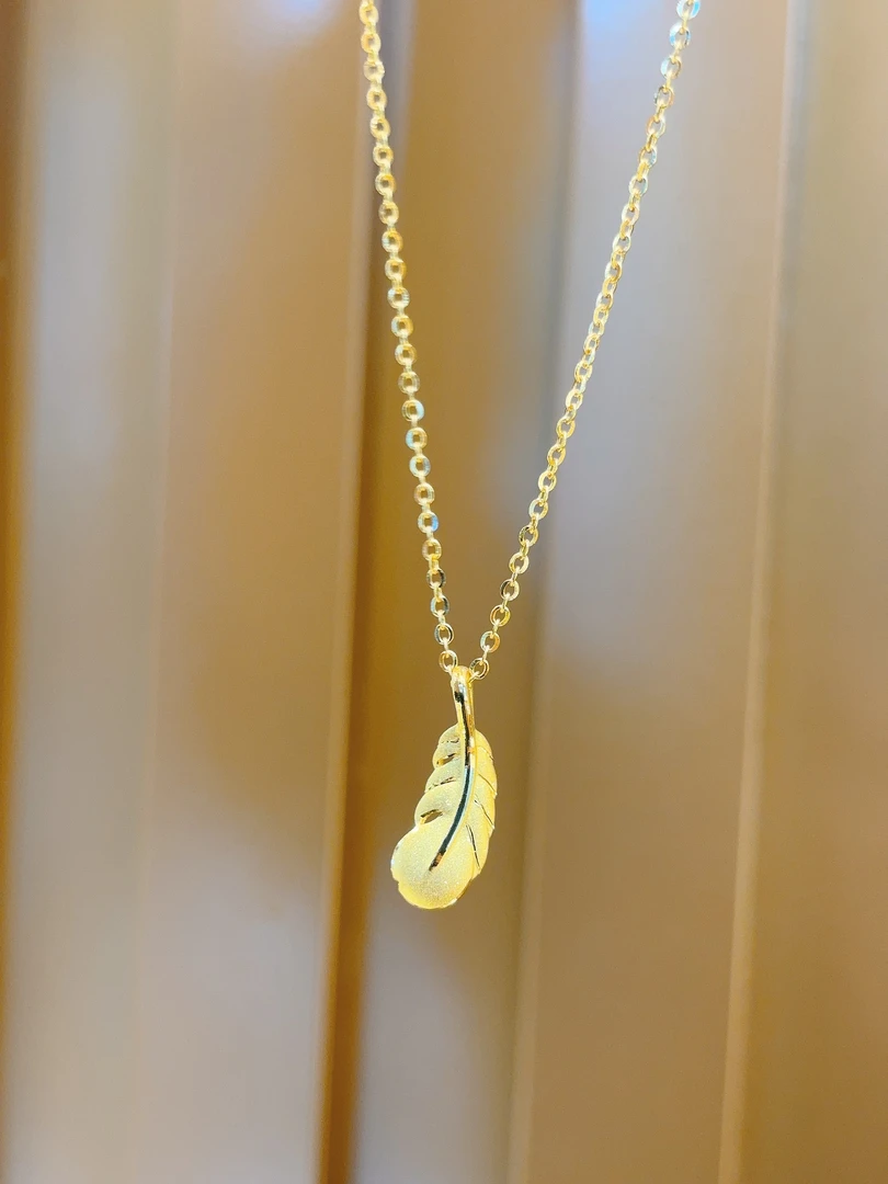 坠链均足银 羽毛套链轻奢时尚百搭小众