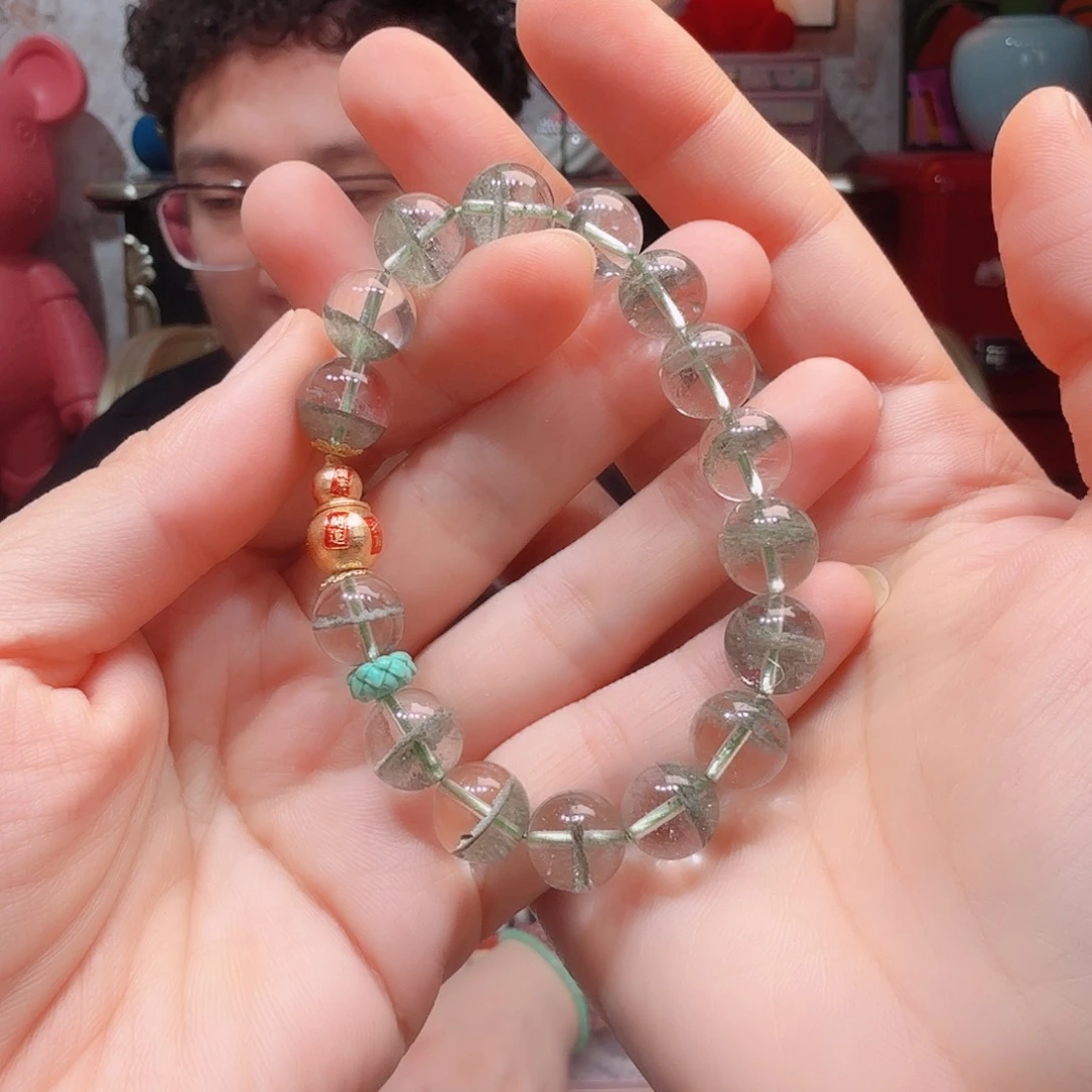 水晶项链18K金镶嵌手串