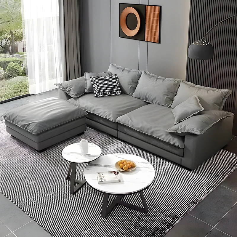 意式极简轻奢沙发客厅大小户型现代简约柔乳胶免洗科技布