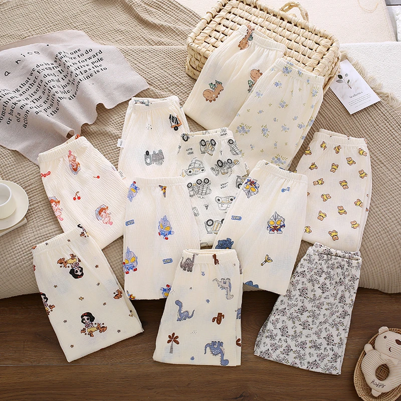 夏季百搭女童九分裤婴儿ol长裤薄款休闲裤女套装