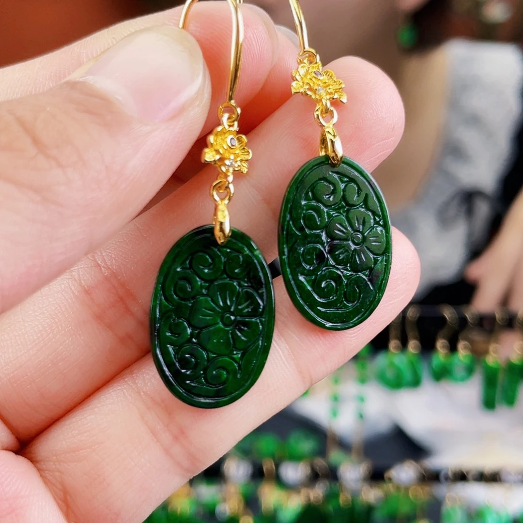 翡翠未镶嵌耳饰饰品