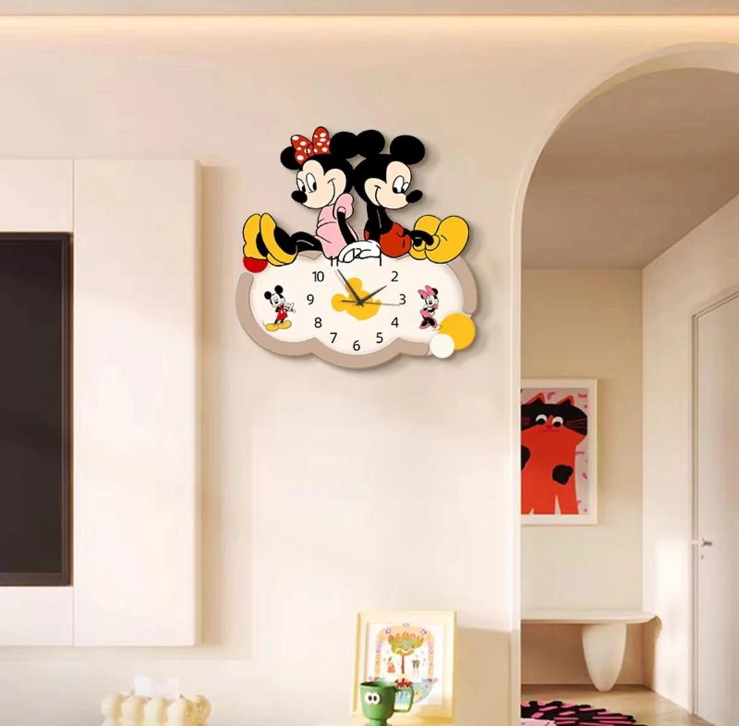 ZB116卡通米奇挂钟餐厅装饰画钟表装饰画网红家用静音时钟福利-10