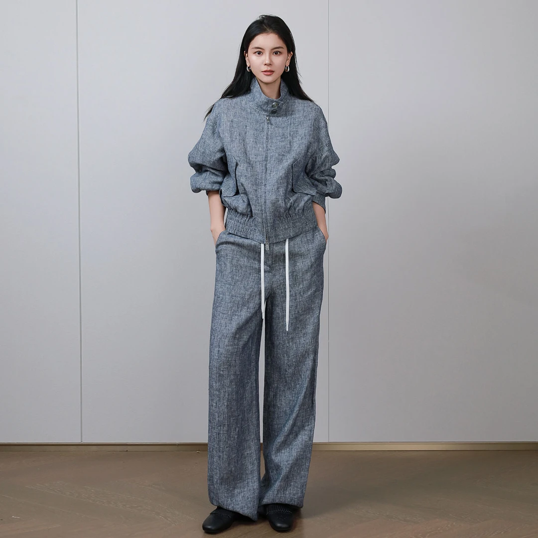 LA MAISON ONE  “忘境”亚麻外套+裤子套装L253K106+L253W091