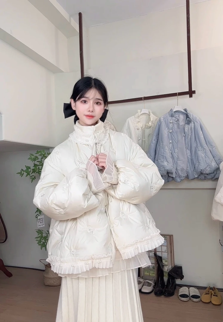 雪夜精灵 重工绣花钉珠款雨雨外套