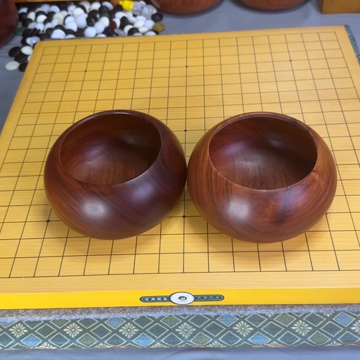 木质缅甸花梨木无盖子棋罐会有修补树结特价处理