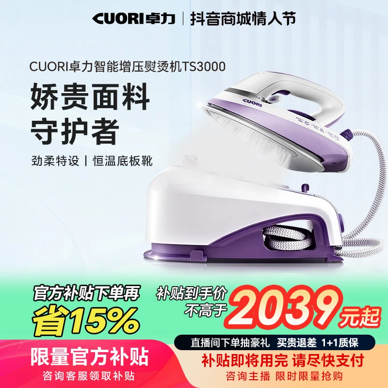 卓力电熨斗家用蒸汽手持挂烫机平挂烫衣服机熨烫机TS3000/EB2558