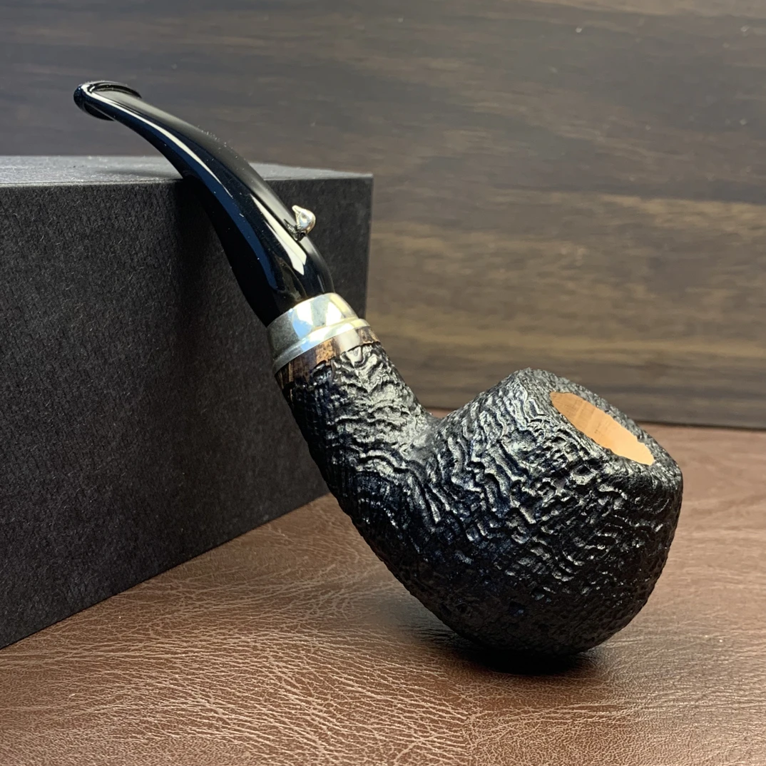 意大利鸭子喷砂苹果石楠木烟斗（内径20.7斗深37.4长145.4）