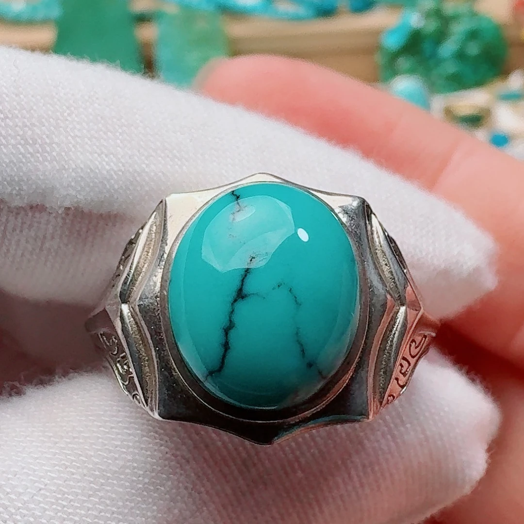 银S925镶嵌绿松石珠宝奇石