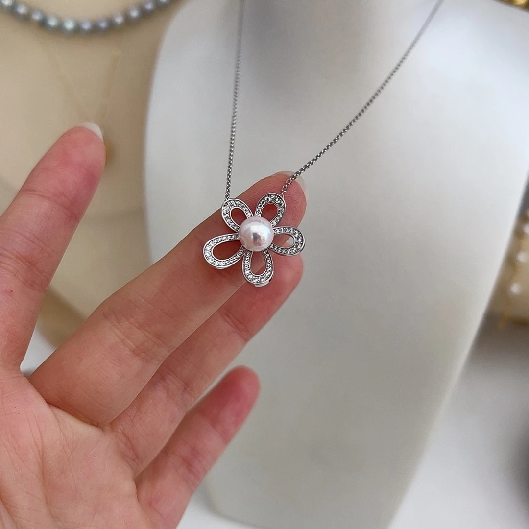 海水珍珠颈饰银S925镶嵌