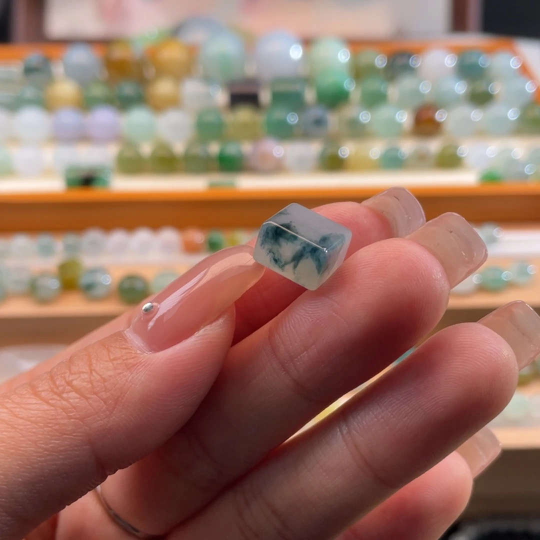 未镶嵌定制翡翠天然缅甸翡翠a货蓝花方糖