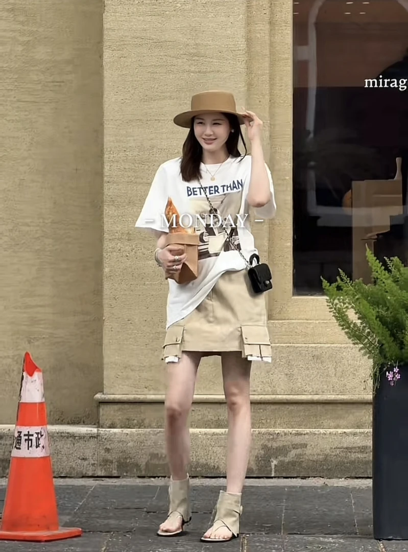 LIS&AZ-看书图案印花T恤CT41616