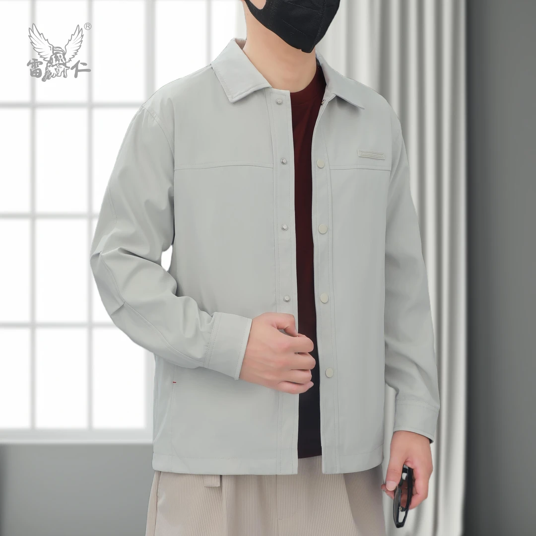 【雷仁】2025秋冬男士百搭长袖外套商务翻领上衣休闲夹克男LR606