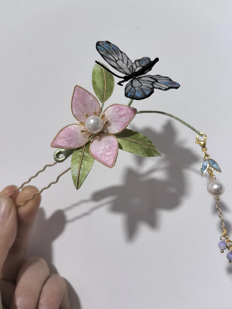 非遗绒花掐丝小发簪