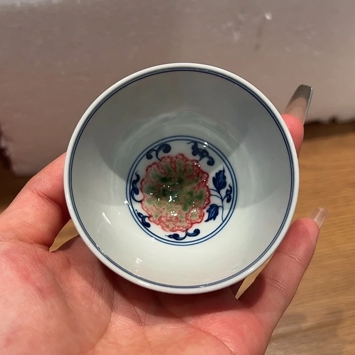 猪*堂钟正窑釉里红单杯杯