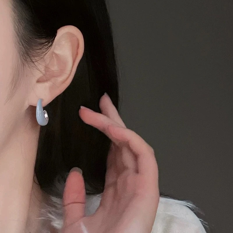 铜合金耳饰 奶油C圈蚊香盘耳夹半圈耳钉通勤无痛耳饰N2394