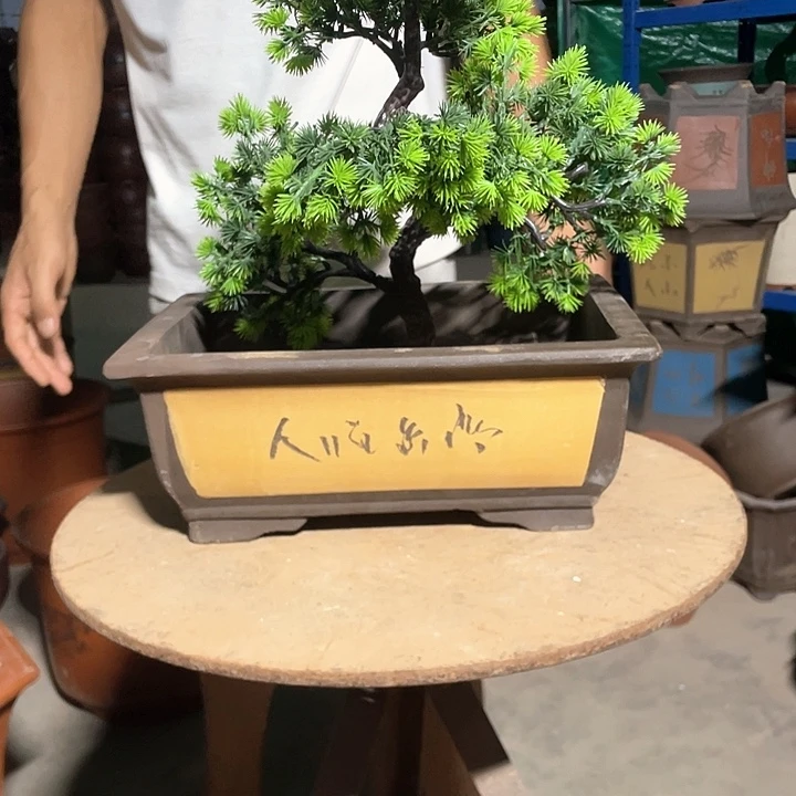 32黄色马槽花盆花盆