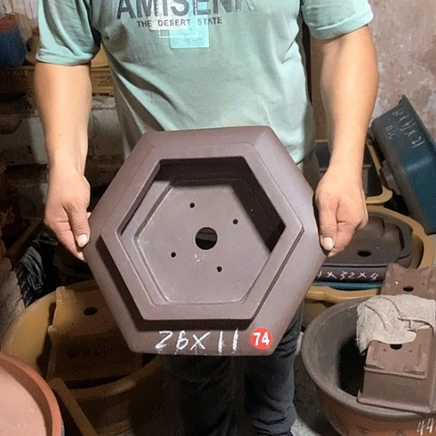 紫砂花盆手工制作