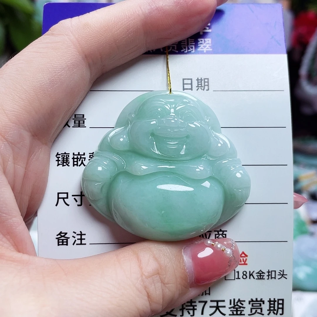 翡翠未镶嵌颈饰佛公09