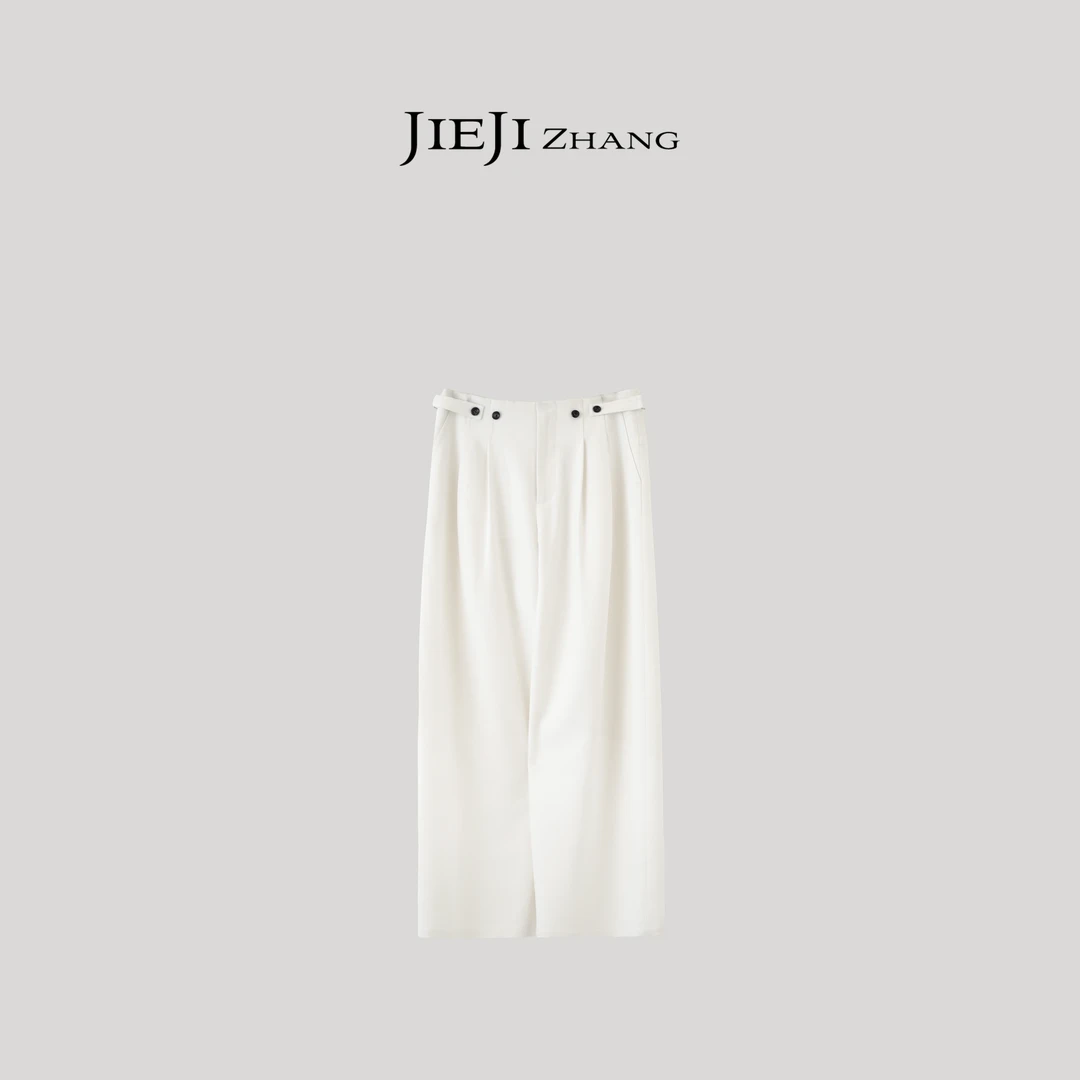 【JIEJI ZHANG】羊毛天丝高级定制秋冬时尚百搭混纺裤351495