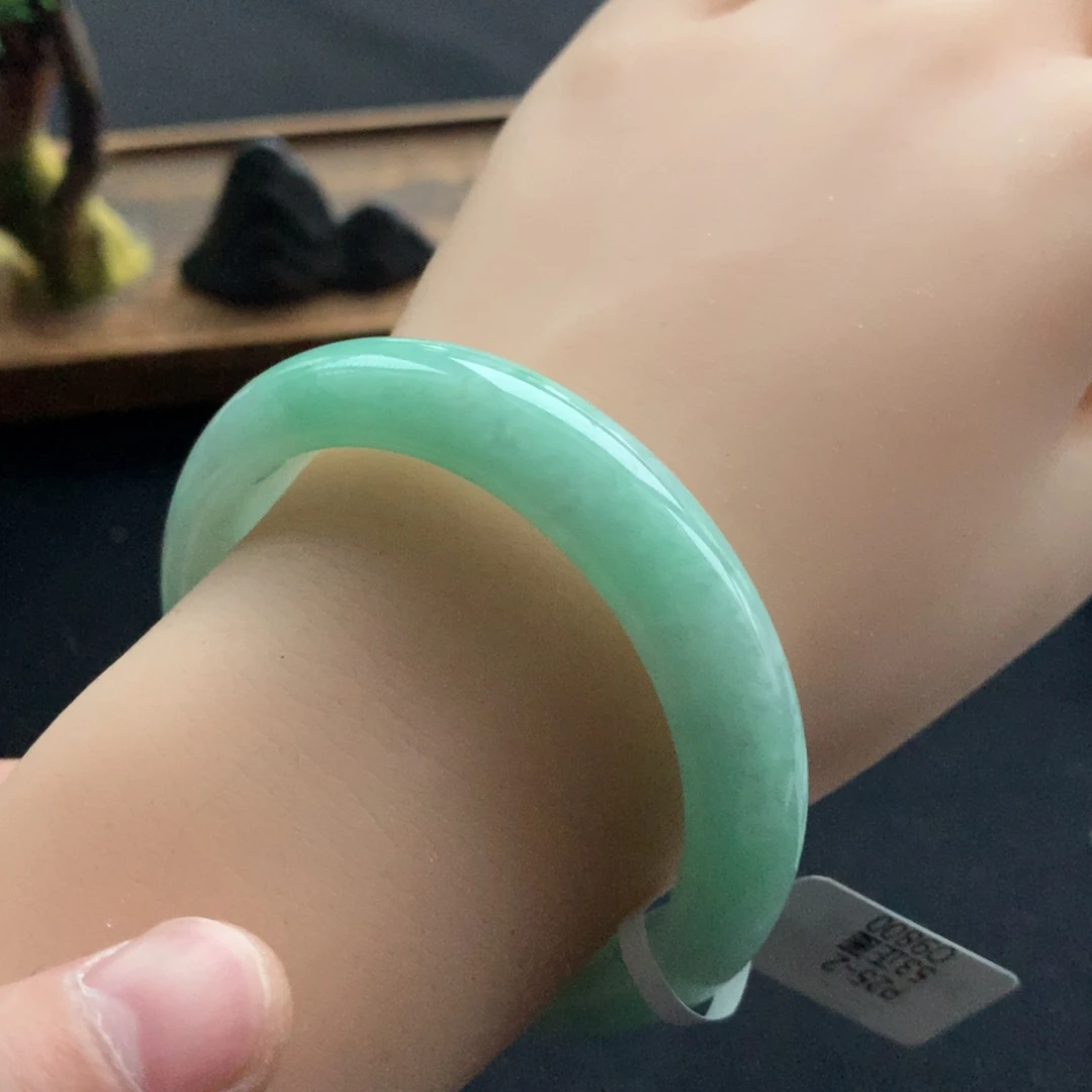 翡翠未镶嵌手镯2号53正